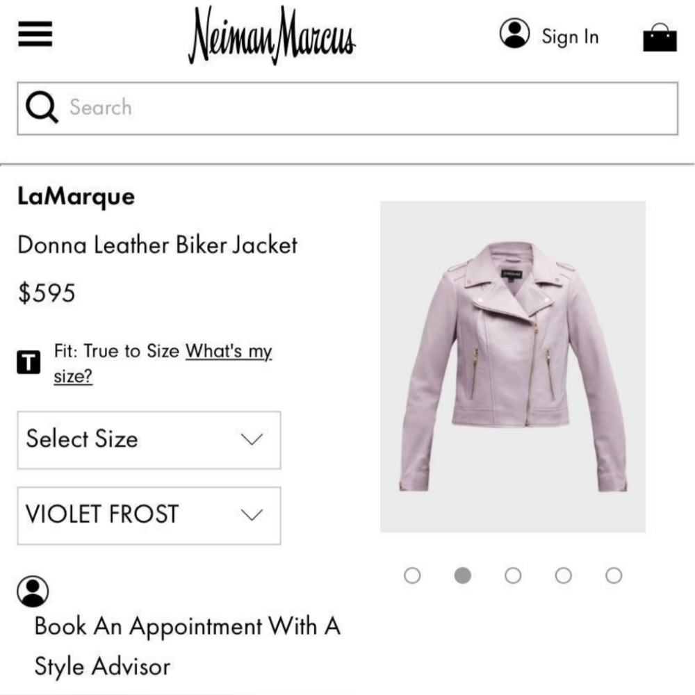 Lamarque Pink Leather Biker Jacket